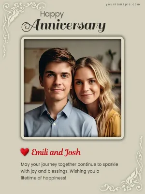 wedding anniversary card with rose petals