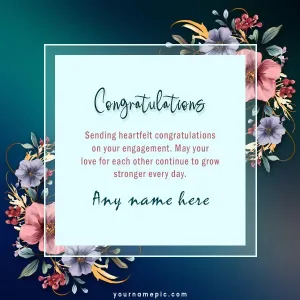 beautiful engagement wish greeting with name