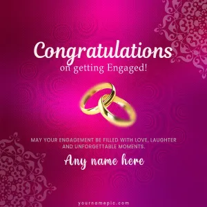 engagement wish greeting card with rings