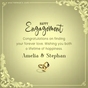 happy engagement greeting card with name
