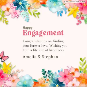 happy engagement wishes with name
