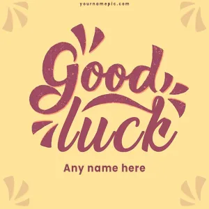 good luck card with your name