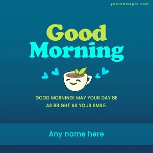 good morning greeting with coffee cup