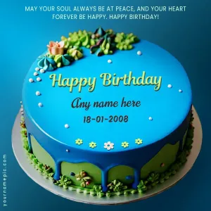 birthday cake and birthday wishes with name