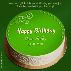 birthday cake and wishes for loved ones with name