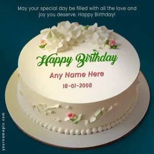 cake with happy birthday wishes and name