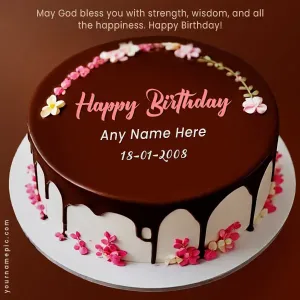 send birthday wishes with a cake and name