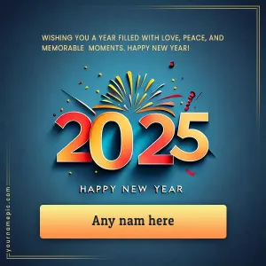 write name on new year greetings 2025