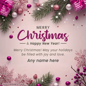 merry christmas greetings with name