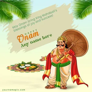 happy onam greeting cards with mahabali