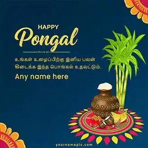 happy pongal wishes greetings with name